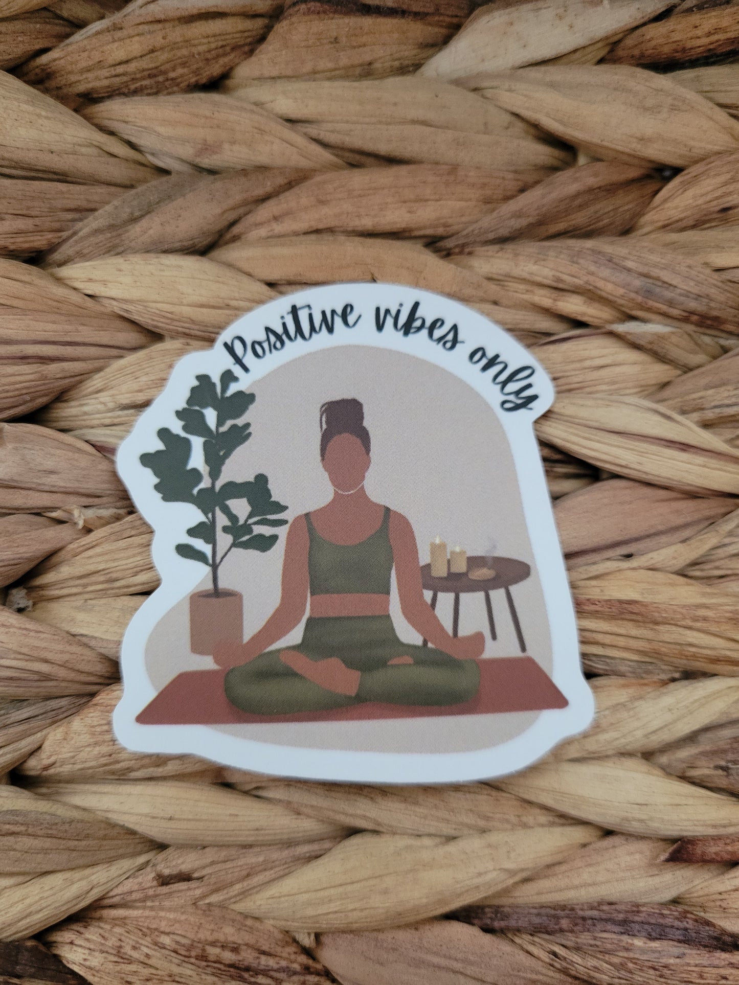"Positive vibes only" Yoga girl Single Sticker