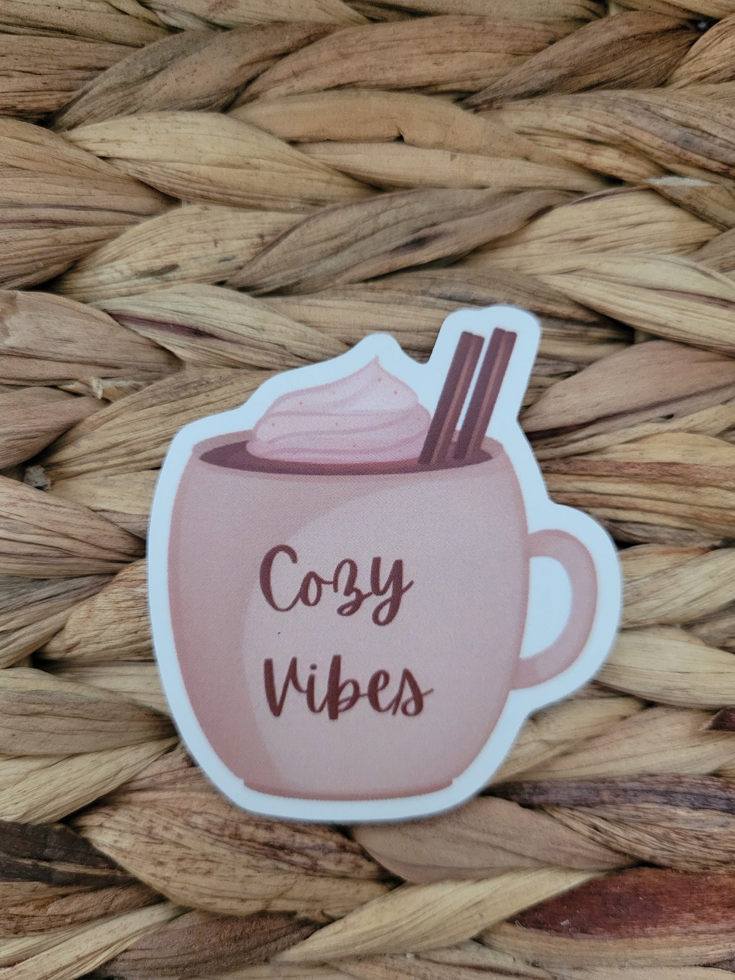 "Cozy vibes" Coffee Mug Single Sticker