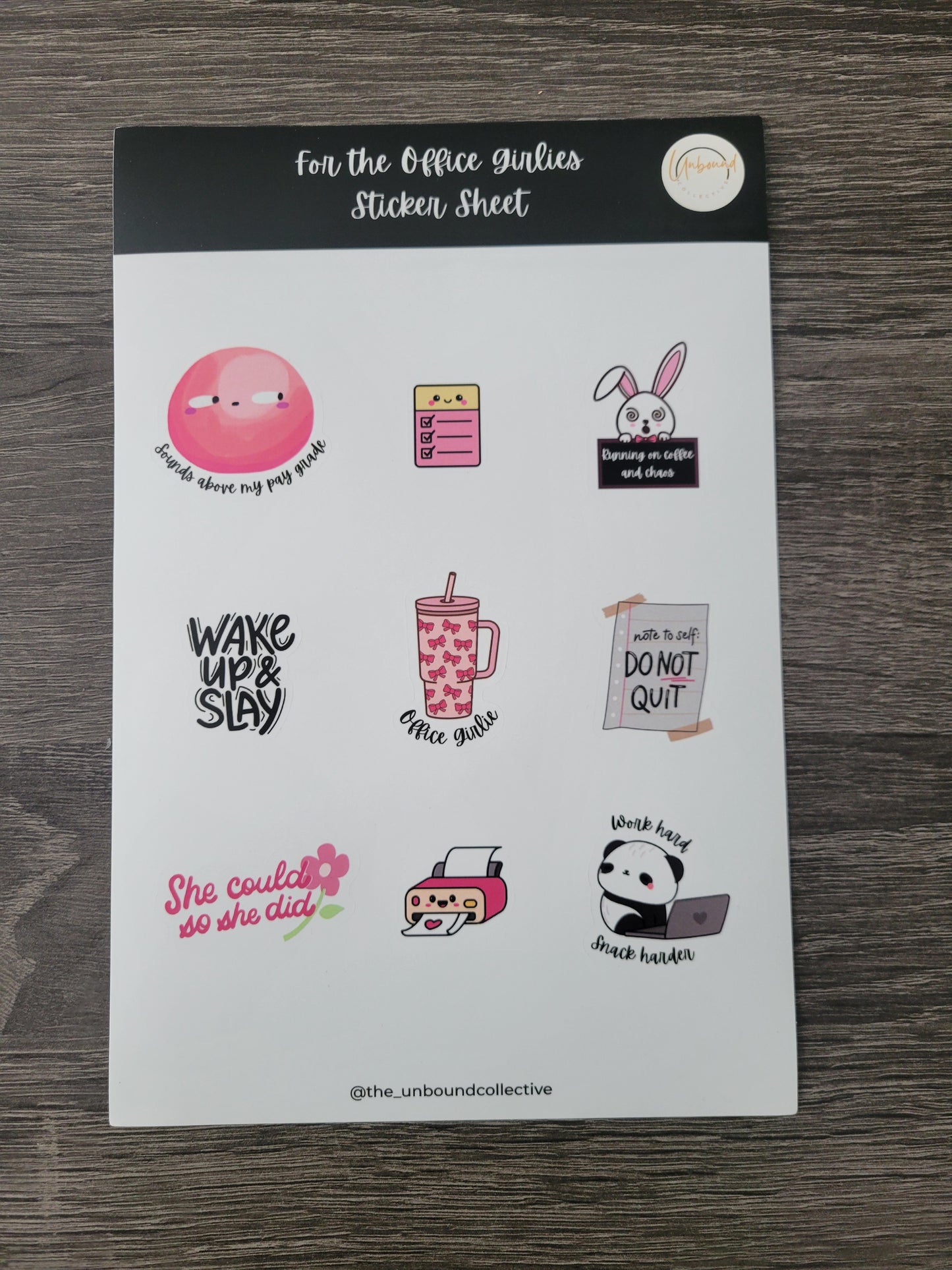 "For the office girlies" 9-sticker, sticker sheet